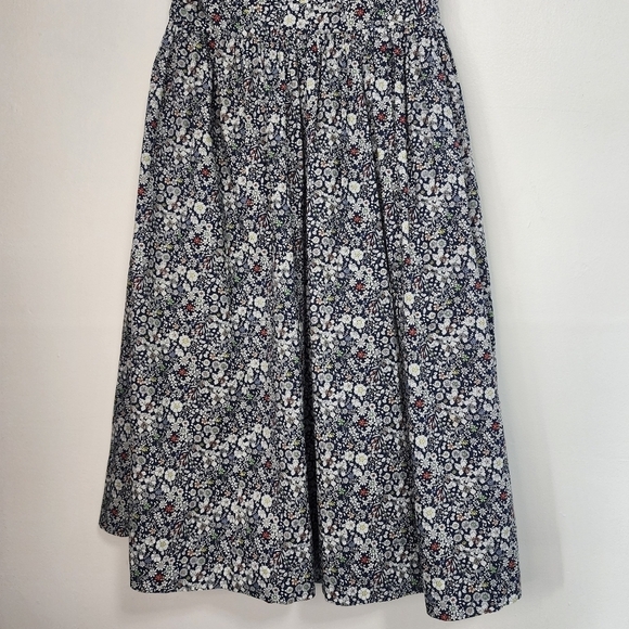 J. Crew Liberty Fabrics Blue Floral Strappy back Midi Dress Girly Prarie Fairyco - Picture 8 of 16